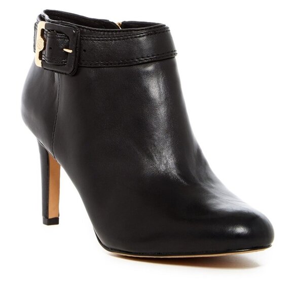 VINCE CAMUTO Black Leather Boot Chrissa Ankle Boot Sz 9M/39 - Picture 2 of 8